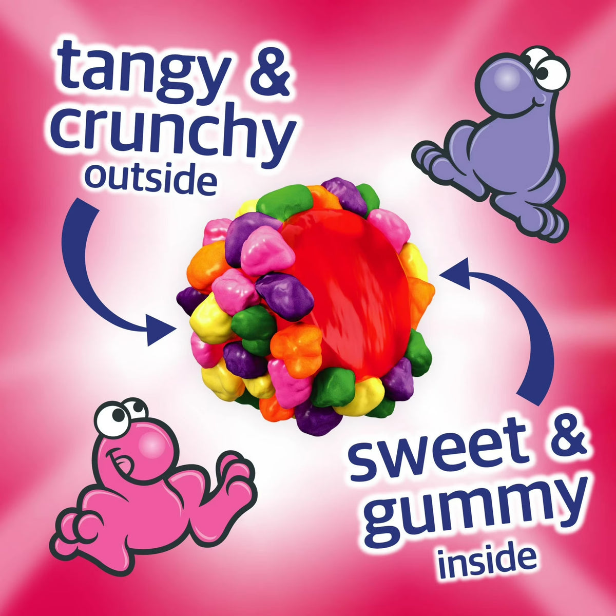 NERDS Gummy Clusters, Candy, Rainbow, Crunchy and Gummy, 8 oz Bag