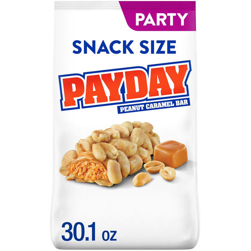 PAYDAY Peanut Caramel Snack Size, Candy Party Pack, 30.1 oz