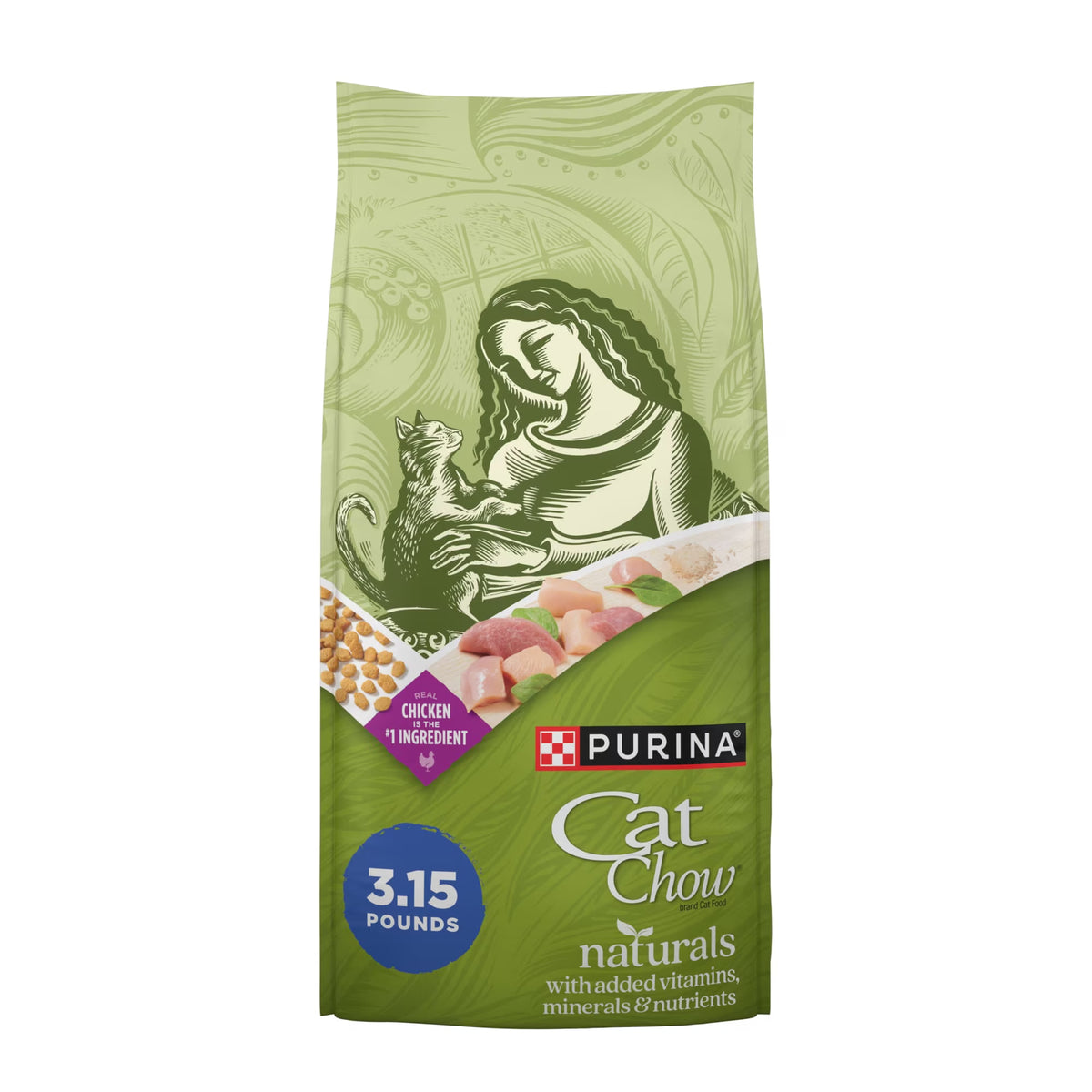 Purina Cat Chow Naturals, Indoor Dry Cat Food, Chicken & Turkey, 3.15 lb Bag