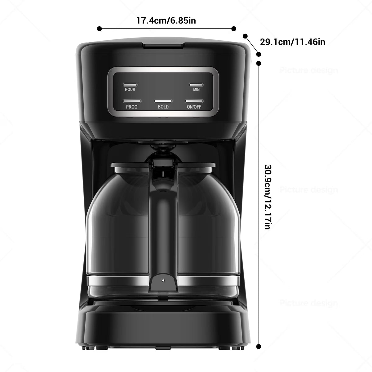 Mainstays 12-Cup Black Programmable Drip Coffee Maker