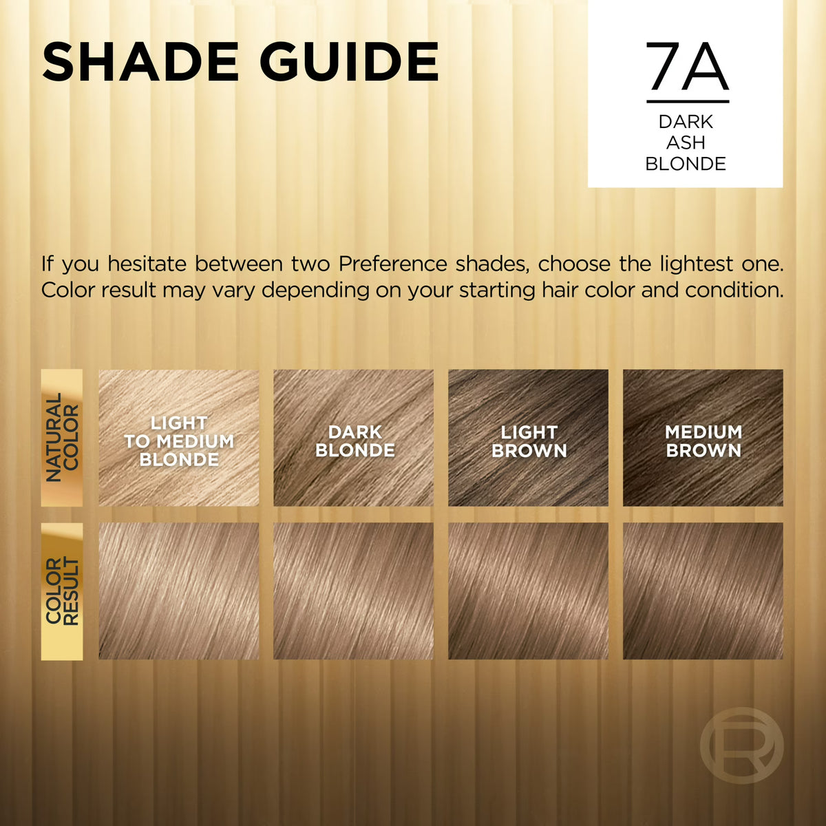 L'Oréal Paris Superior Preference Fade-Defying Adult Permanent Hair Color, 7A Dark Ash Blonde, 1 Kit