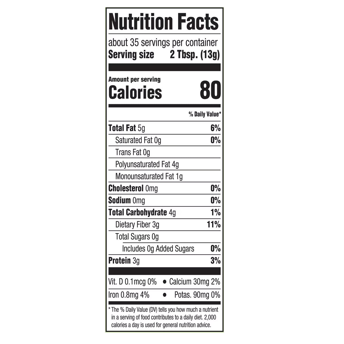 Great Value Organic Ground Cold Milled Flax Seed, 16 oz