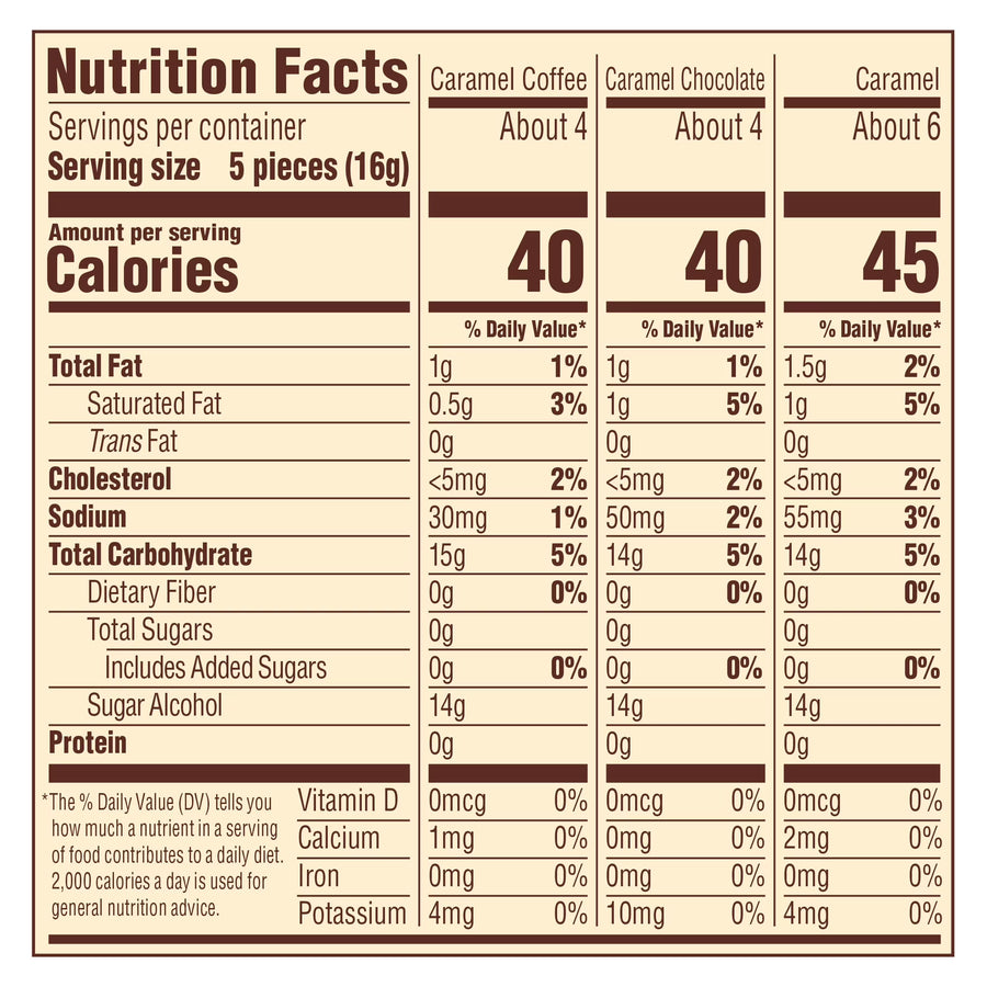 Werthers Original Hard Sugar Free Assorted Flavors, Caramel Coffee, Caramel Chocalate, Caramel Candy 7.7 oz