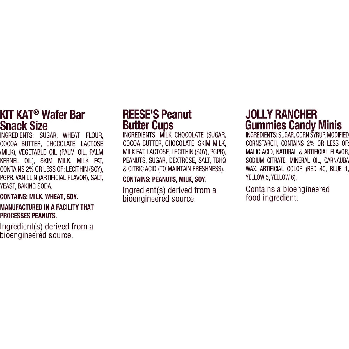 Jolly Rancher, Kit Kat and Reese's Assorted Flavored Snack Size Candy, Party Pack 30.03 oz