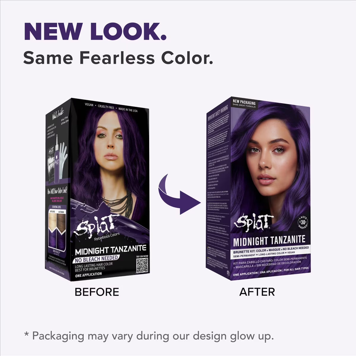 Splat Midnight Tanzanite Hair Dye Kit, Semi-Permanent Purple Hair Color for Brunettes