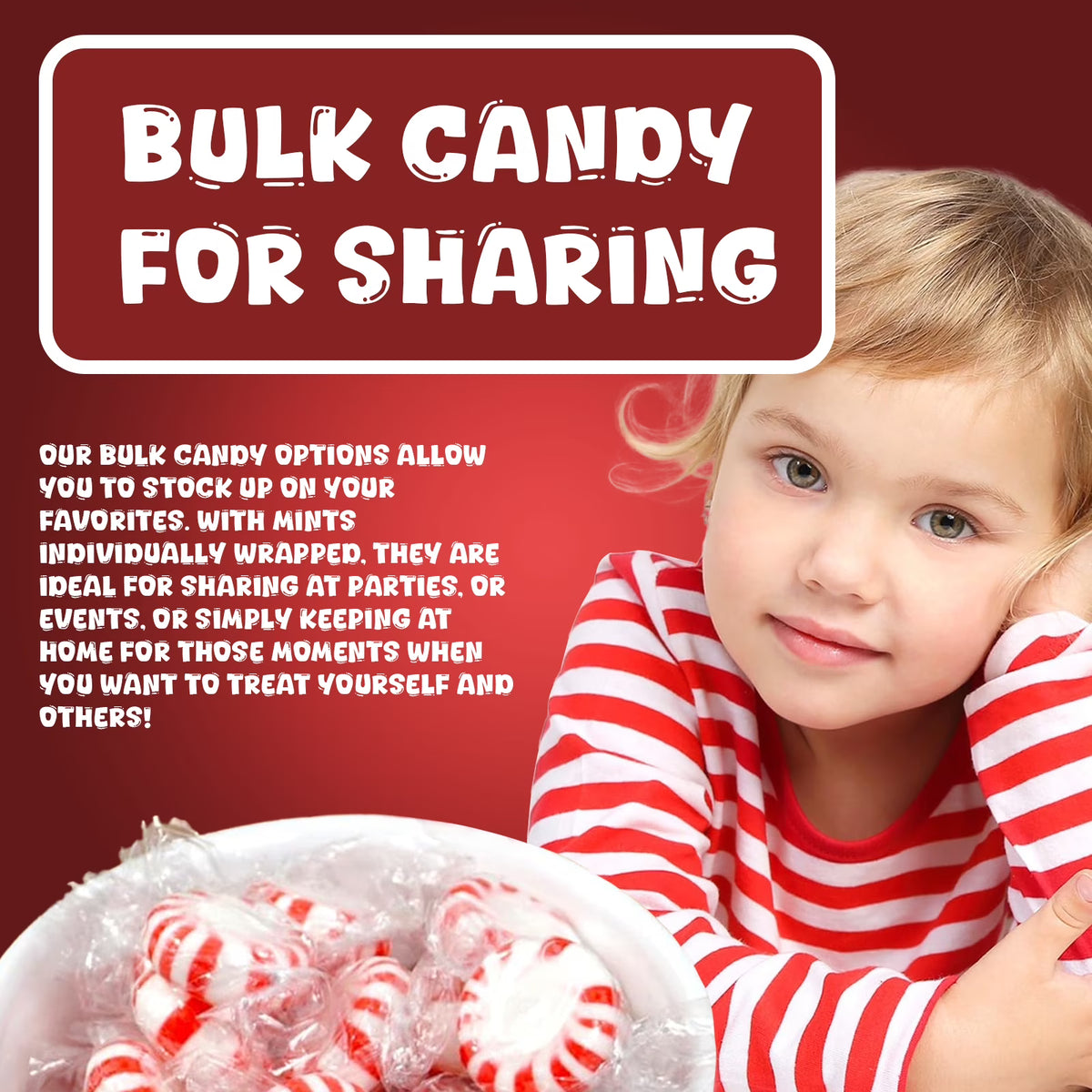 Starlight Peppermint Candy Bulk - 1 Pound Refreshing Peppermints in Bulk Individually Wrapped - Mints Individually Wrapped Hard Candy Bag