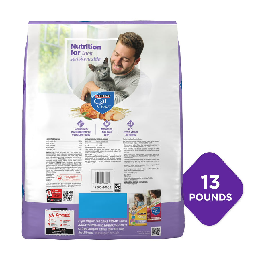 Purina Cat Chow Gentle Sensitive Stomach and Skin Dry Cat Food with Turkey
