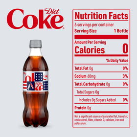 Diet Coke Soda Pop Bottles, 16.9 fl oz, 6 Pack