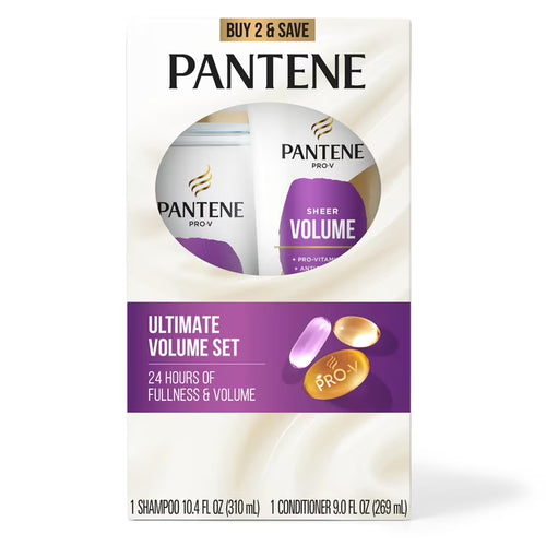 Pantene Pro-V Volume Shampoo and Conditioner Set 10.4 fl oz + 9.0 fl oz, All Hair Types