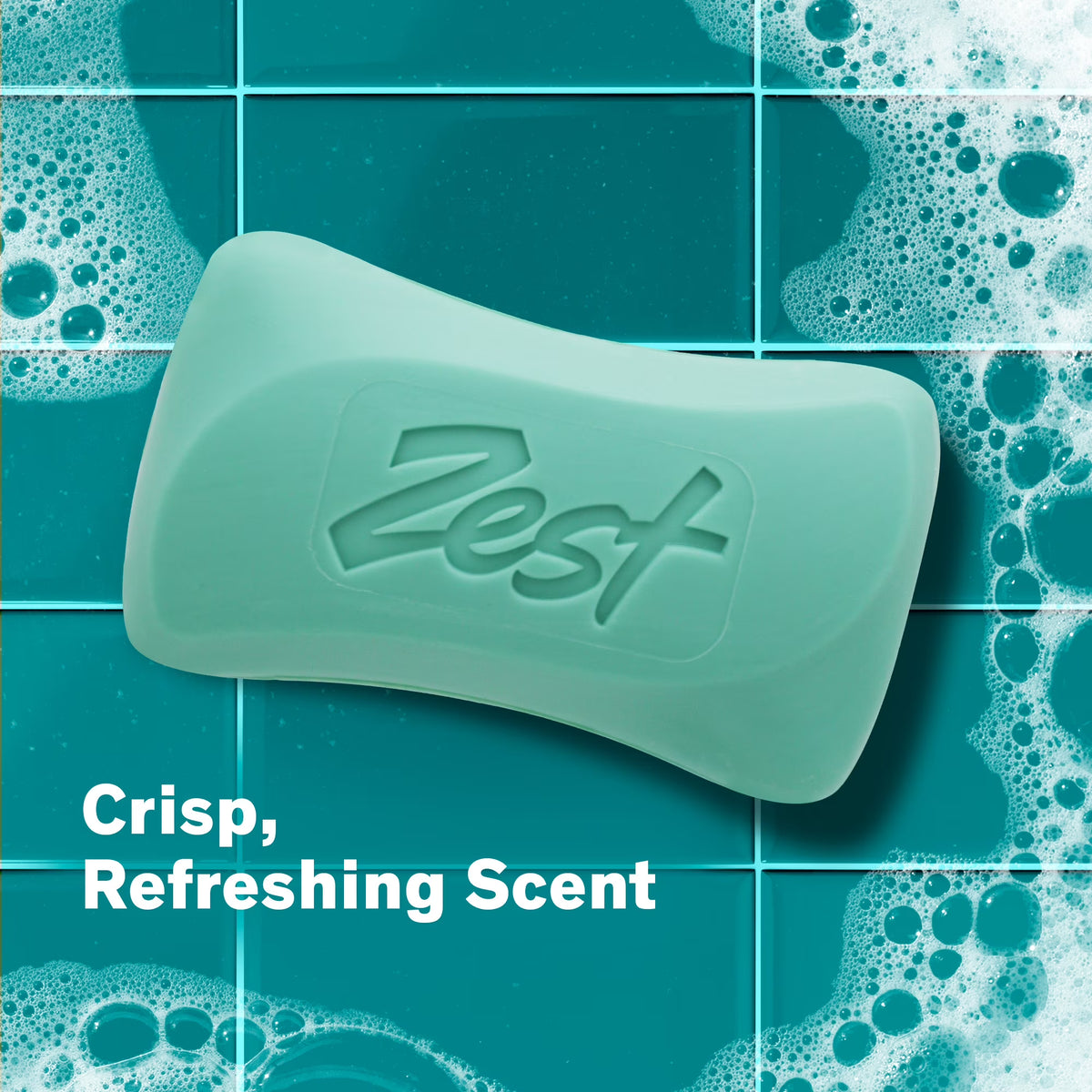 Zest Deodorant Bar Soap, Hydrating Moisture for All Skin Types, Aqua, 4 oz, 8 Bars