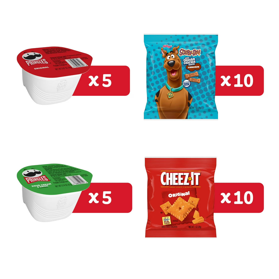 Cheez-It, Pringles, SCOOBY-DOO! Variety Pack Snacks, Lunch Snacks, 30 Count