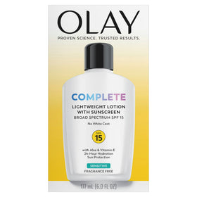 Olay Skin Care Complete Daily Face Lotion for Sensitive Skin, SPF 15 Sun Protection, 6 oz