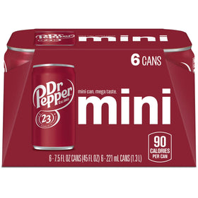 Dr Pepper Soda Pop, 7.5 fl oz, 6 Pack Cans
