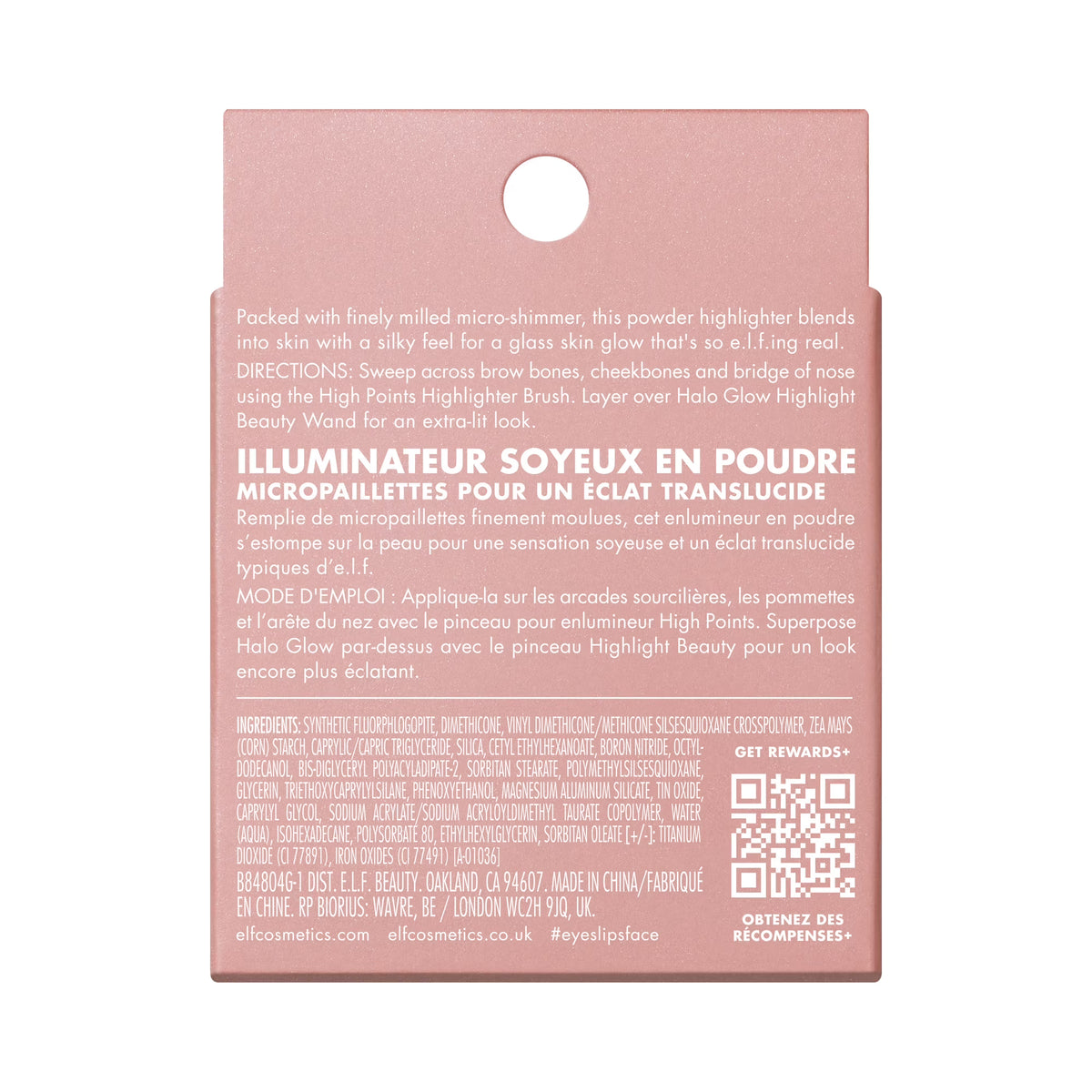 e.l.f. Halo Glow Silky Powder Highlighter, Blush Money, 0.15oz