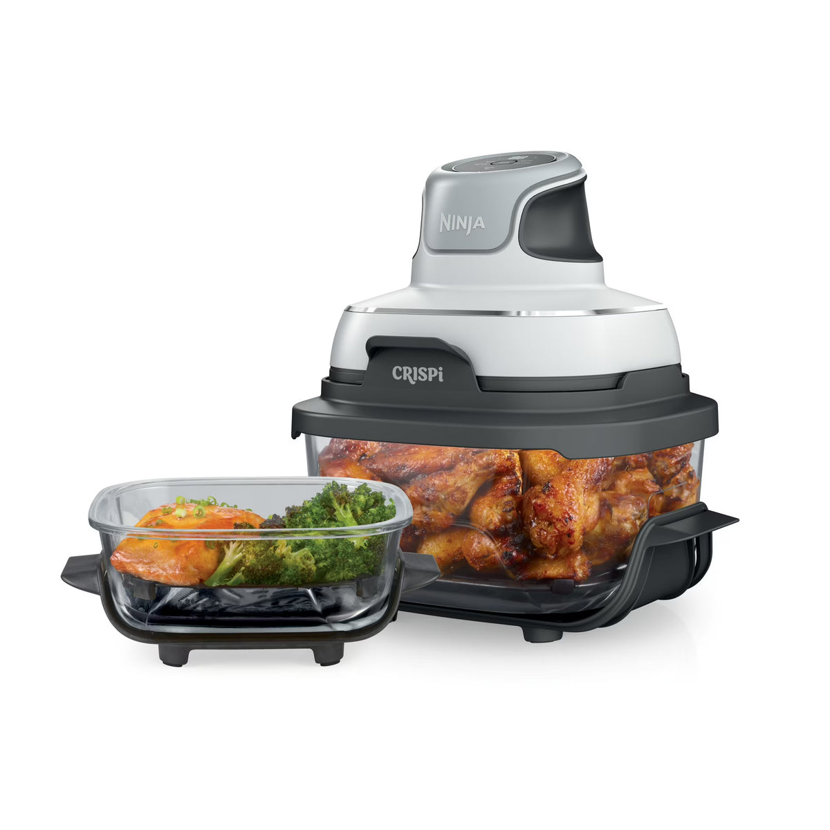 Ninja Crispi Glass Air Fryer 4-Qt, 3-in-1, Air Fry Recrisp, Portable, Dishwasher Safe, FN100WH White