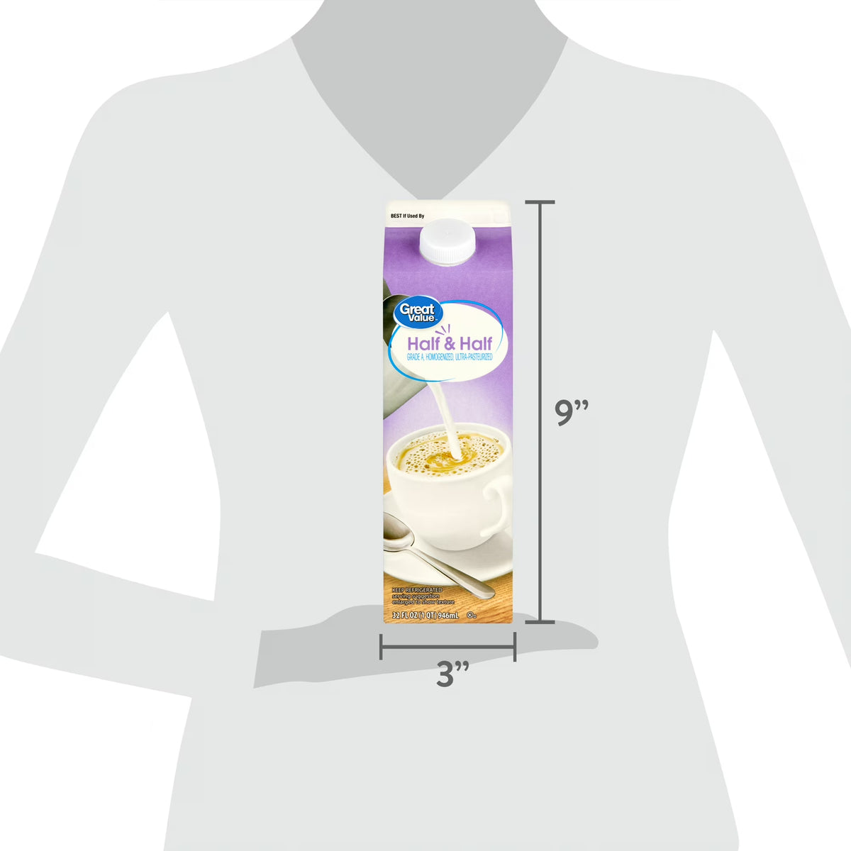 Great Value Half & Half, 32 fl oz