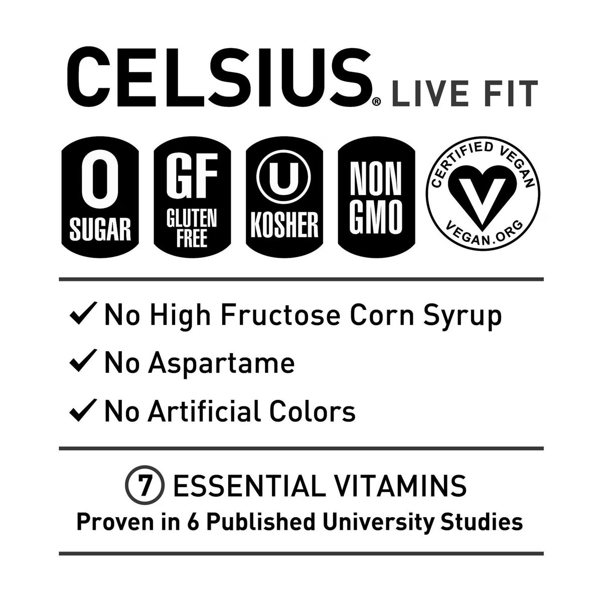 CELSIUS Sparkling Arctic Vibe, Functional Energy Drink 12 fl oz (Pack of 12)