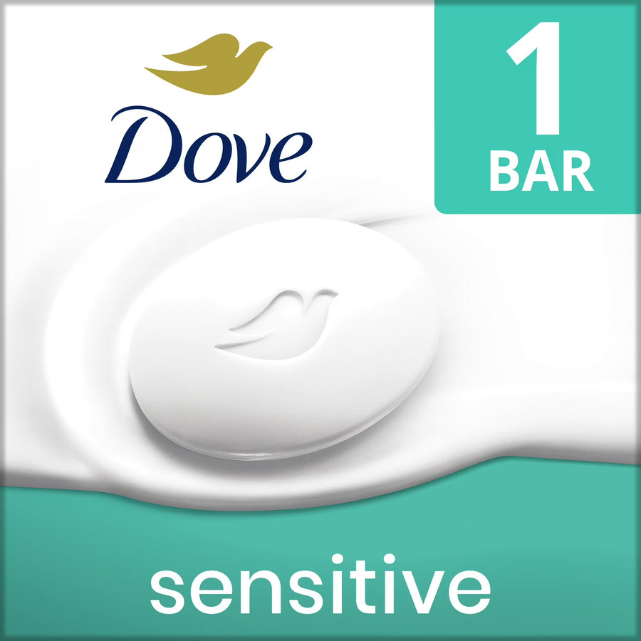 Dove Beauty Bar Soap for Women Sensitive Skin Fragrance Free and Hypoallergenic, 2.6 oz