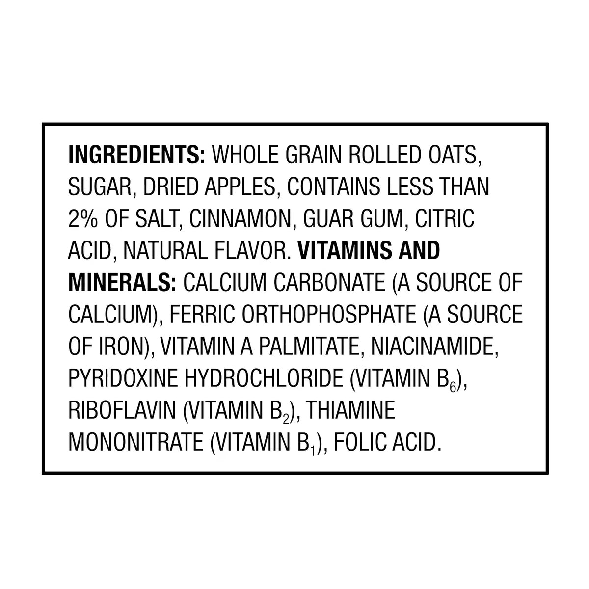 Great Value Apples and Cinnamon Instant Oatmeal, 1.23 oz, 20 Count