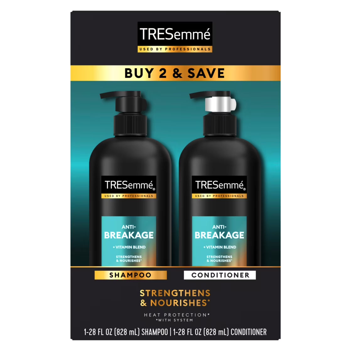 TRESemmé Shampoo And Conditioner Anti-Breakage, 28 fl oz, 2 Count