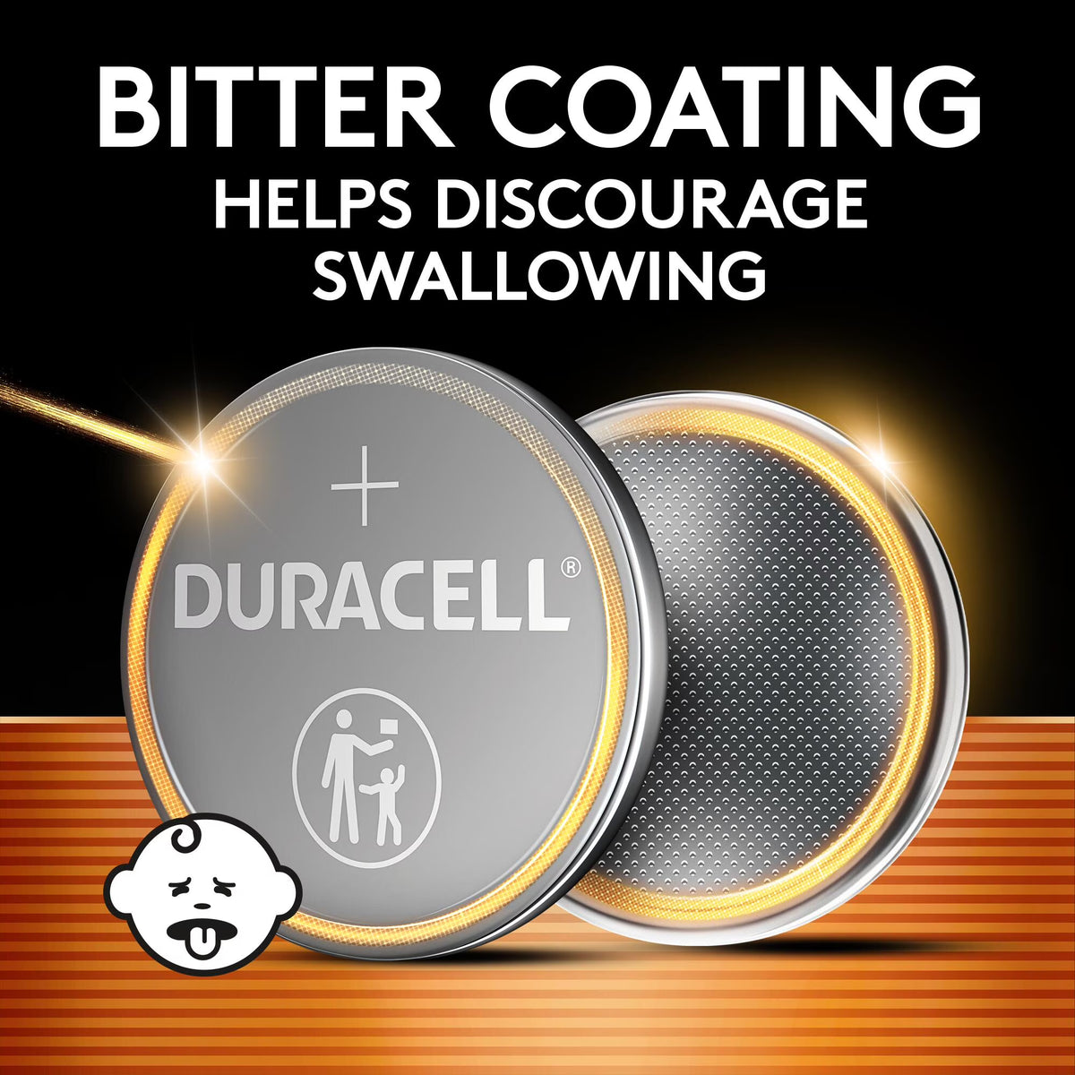 Duracell 2032 Lithium Coin Battery 3V, CR2032 Battery, Bitter Coating Discourages Swallowing, 4 Pack
