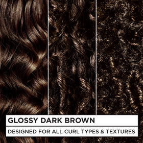 Garnier Nutrisse 0% Ammonia Glossy Curl Nourishing Permanent Hair Color Kit, CR4 Dark Brown, 1 Kit