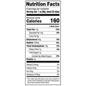 Great Value Original Rippled Potato Chips, 8 o