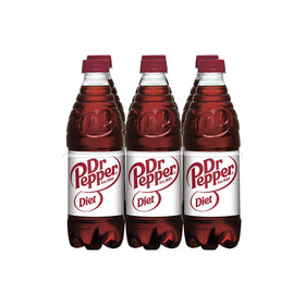 Diet Dr Pepper Soda Pop, 16.9 fl oz, 6 Pack Bottles