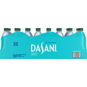 Dasani Purified Water Bottles, 16.9 fl oz, 32 Pack