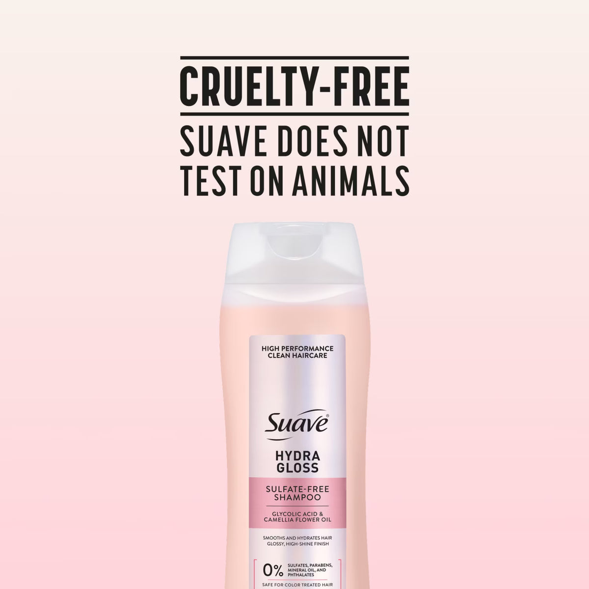 Suave Hydra Gloss Sulfate Free Shampoo with Glycolic Acid & Camellia Flower Oil, 18 fl oz