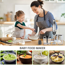 GPED Hand Blender, 5-in-1 Immersion Hand Blender,12 Speed Turbo Mode Stick Blender for Make Smoothie, Milk Shakes,Juice ,Sauces