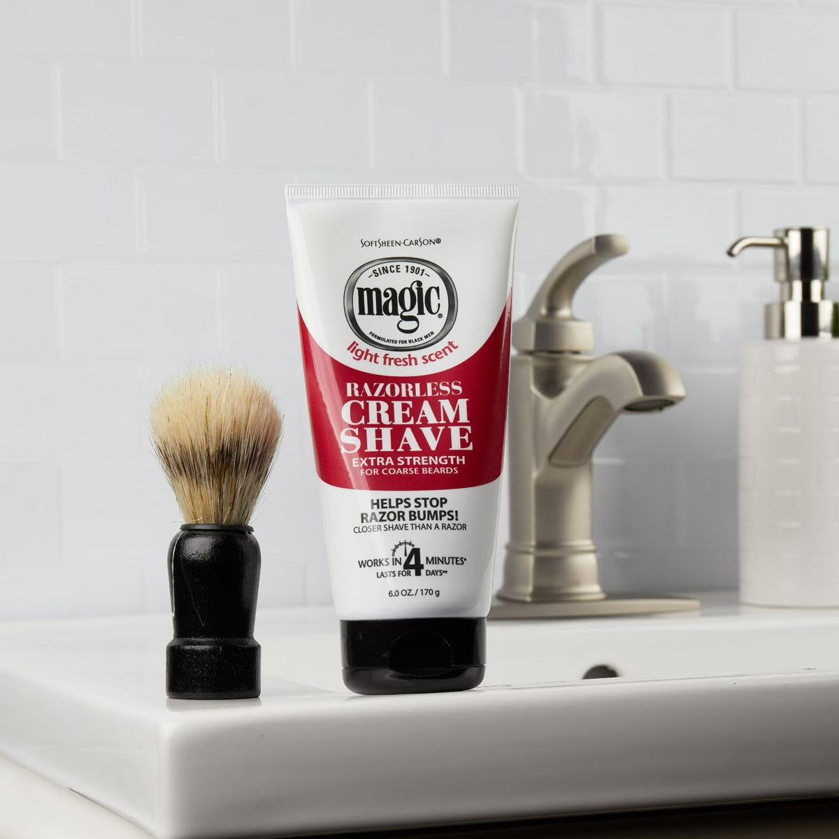 Softsheen-Carson Magic Shave Hair Removal Cream for Men, Extra Strength Depilatory Cream, 6 oz