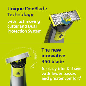 Philips Norelco Oneblade 360 Face + Body, Hybrid Electric Razor and Beard Trimmer For Men with 5-In-1 Face Stubble Comb and Body Hair Trimmer Kit, QP2834/70