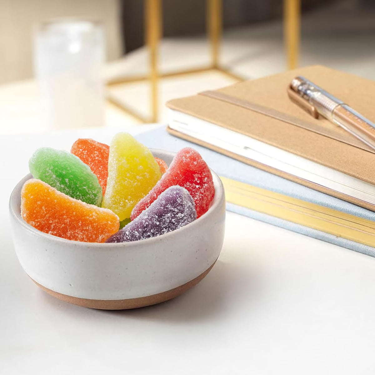 Bulk Fruit Slices Jelly Candy, Assorted Soft & Chewy Sugar-Coated Gummi Candy For Parties, Classroom candies & Treats - 2 Pound Bag