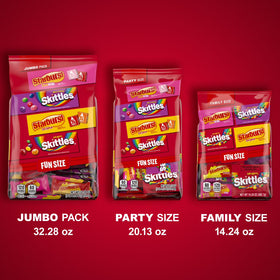 Skittles & Starburst Fun Size Chewy Candy Variety Bag, Party Size - 20.13 oz Bulk Bag