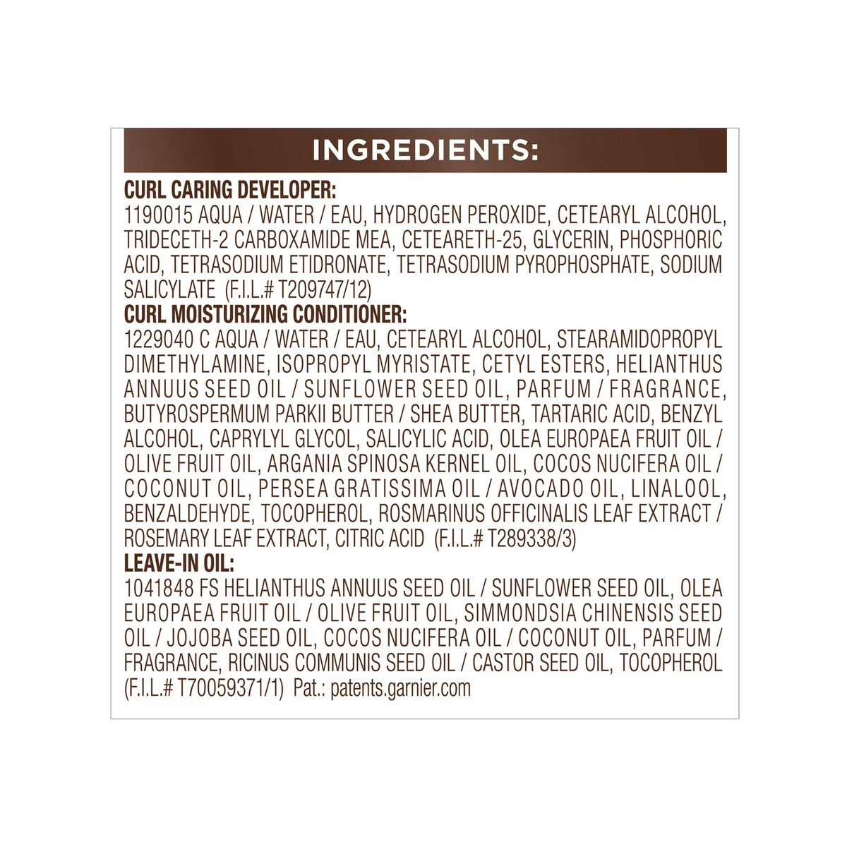 Garnier Nutrisse 0% Ammonia Glossy Curl Nourishing Permanent Hair Color Kit, CR4 Dark Brown, 1 Kit