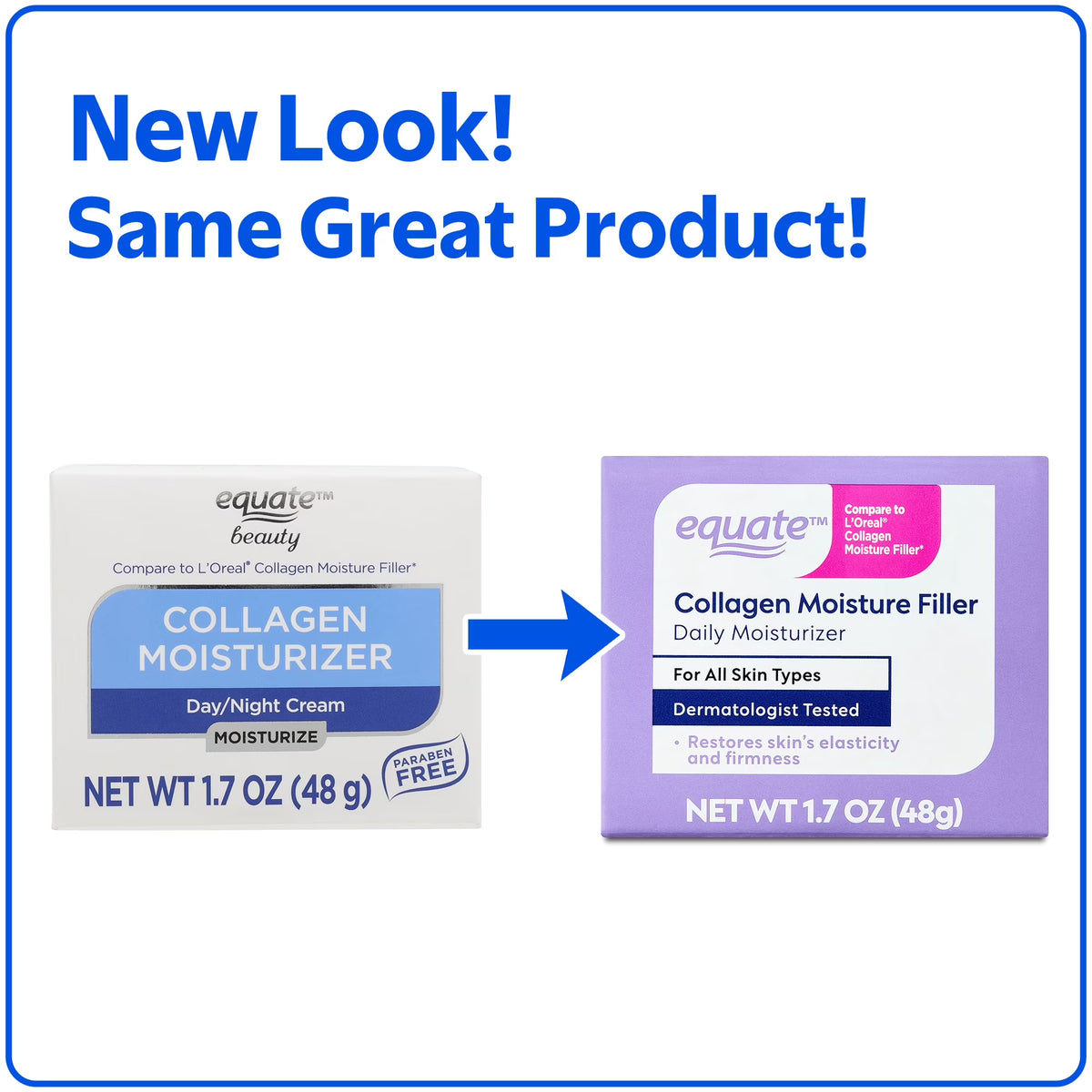 Equate Collagen Moisturizer Day/Night Cream, 1.7 oz.