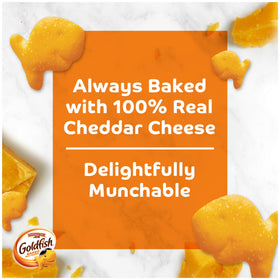 Goldfish Cheddar Cheese Crackers, Baked Snack Crackers, 1 oz on-The-Go Snack Packs, 20 Count Box