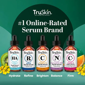 TruSkin Hyaluronic Acid Face Serum, Dual-Action Hydration with Ceramides & Aloe, 1 fl oz