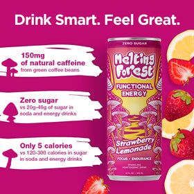 Melting Forest Mushroom Energy Drink Strawberry Lemonade 12 Pack