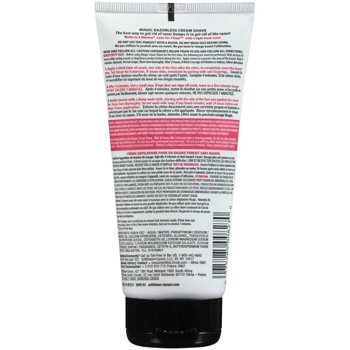 Softsheen-Carson Magic Shave Hair Removal Cream for Men, Extra Strength Depilatory Cream, 6 oz