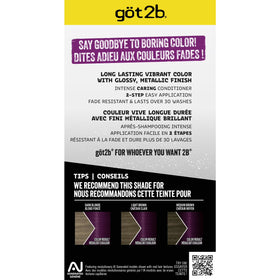 got2b Metallics Permanent Hair Dye, M69 Amethyst Chrome, Hair Color for Women & Men, 1 Kit