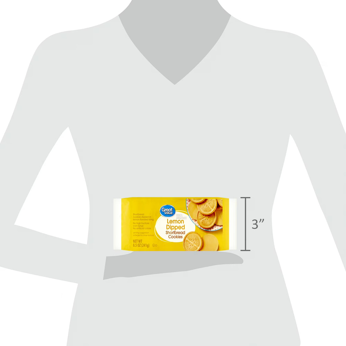 Great Value Lemon Dipped Shortbread Cookies, 8.5 oz