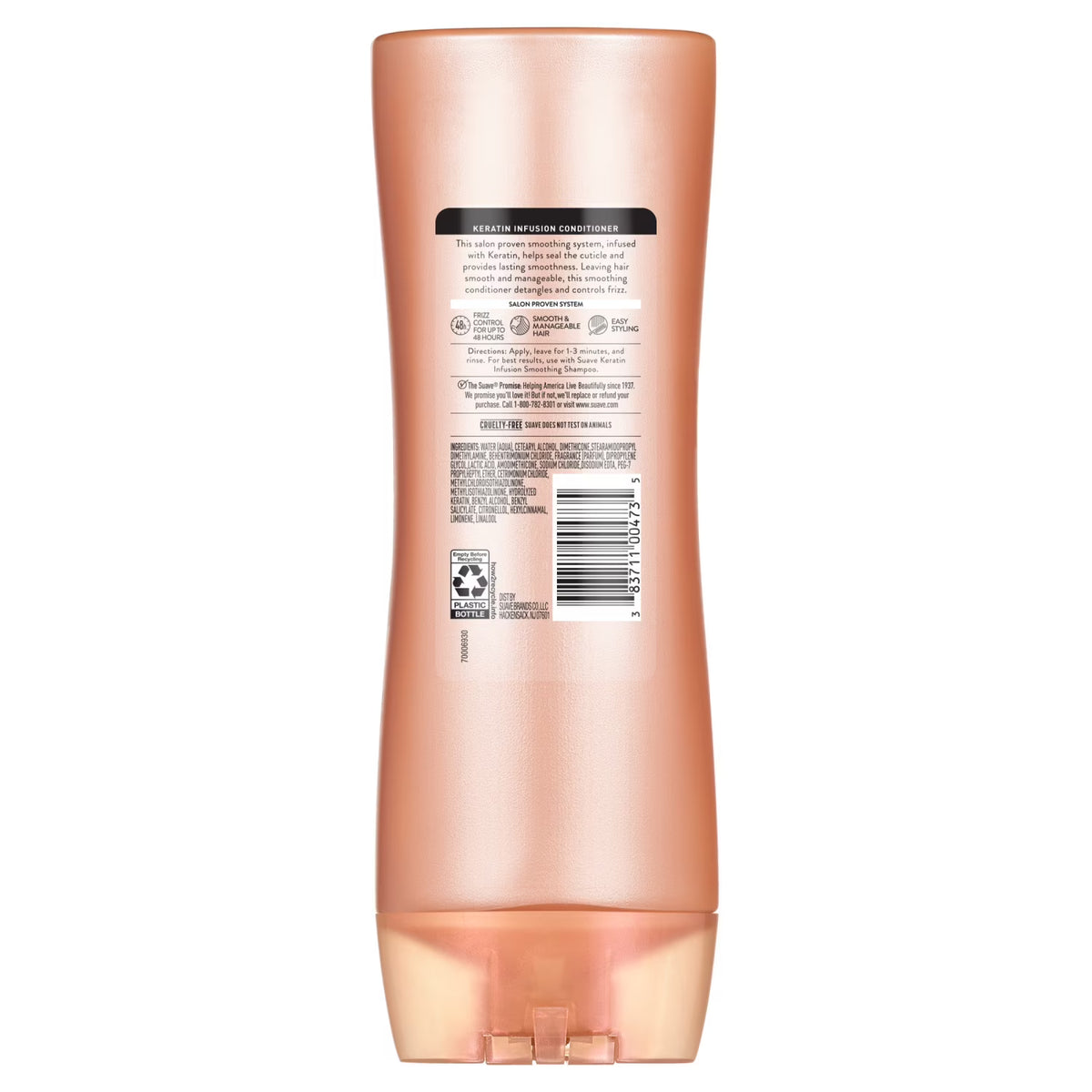 Suave Keratin Infusion Smoothing Conditioner For Frizzy Hair, 48HR Frizz Control, 12.6 FL OZ