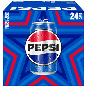 Pepsi Cola Soda Pop, 12 oz Cans, 24 Pack