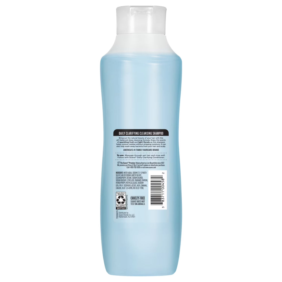 Suave Essentials Daily Clarifying Shampoo, Deep Cleansing for All Hair Types, 22.5 FL OZ