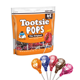 Tootsie Pops, The Original, Assorted Peanut Free and Gluten Free Lollipops, 65 Count