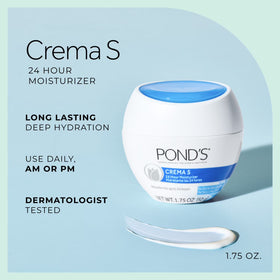 POND’S Crema S, Moisturizing Face Cream for Dry to Very Dry Skin – 1.75 oz