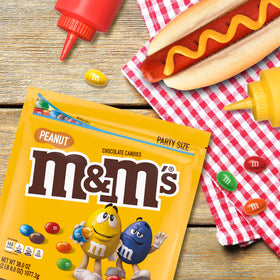 M&M'S Peanut Chocolate Movie Night Candy, Party Size Bag, 38 oz