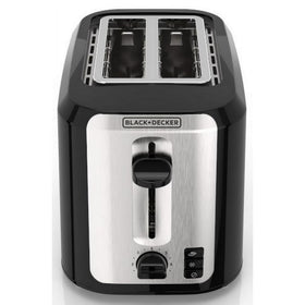 BLACK+DECKER Black Stainless Steel 2‑Slice Toaster, Extra‑Wide Slots with Bagel Mode, 7 Adjustable Shade Controls, High‑Lift Lever & Drop‑Down Crumb Tray